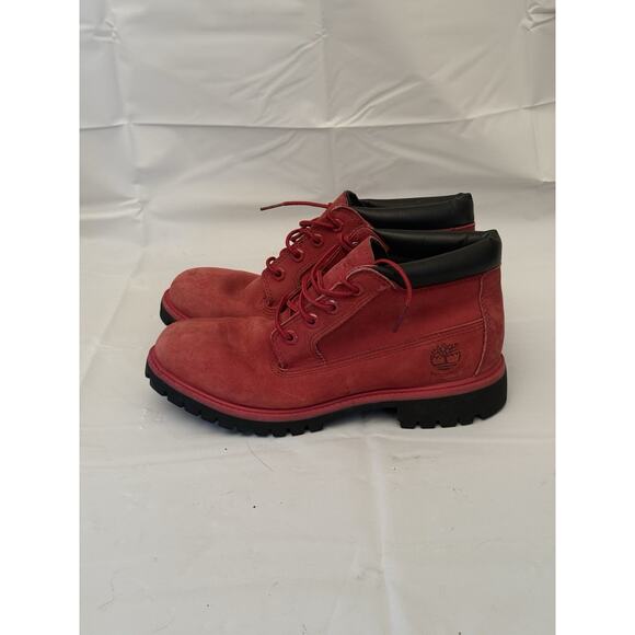 Timberland Nelson Red Nubuck Premium Chukka Waterproof Boots A14WS Men's Sz 7.5 - Picture 1 of 16